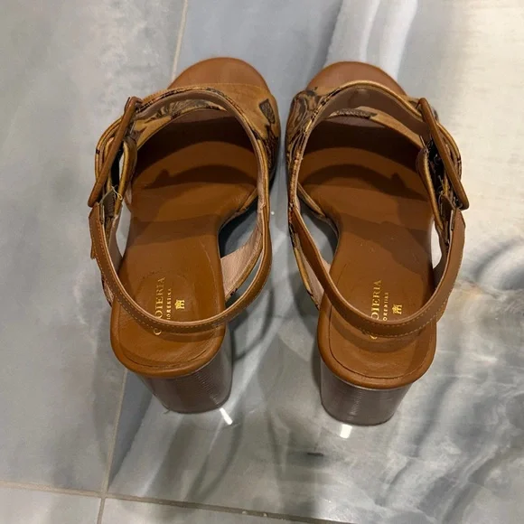 Tan Floral Women's Sandals Cuoieria Fiorentina size 38 - Picture 5 of 5